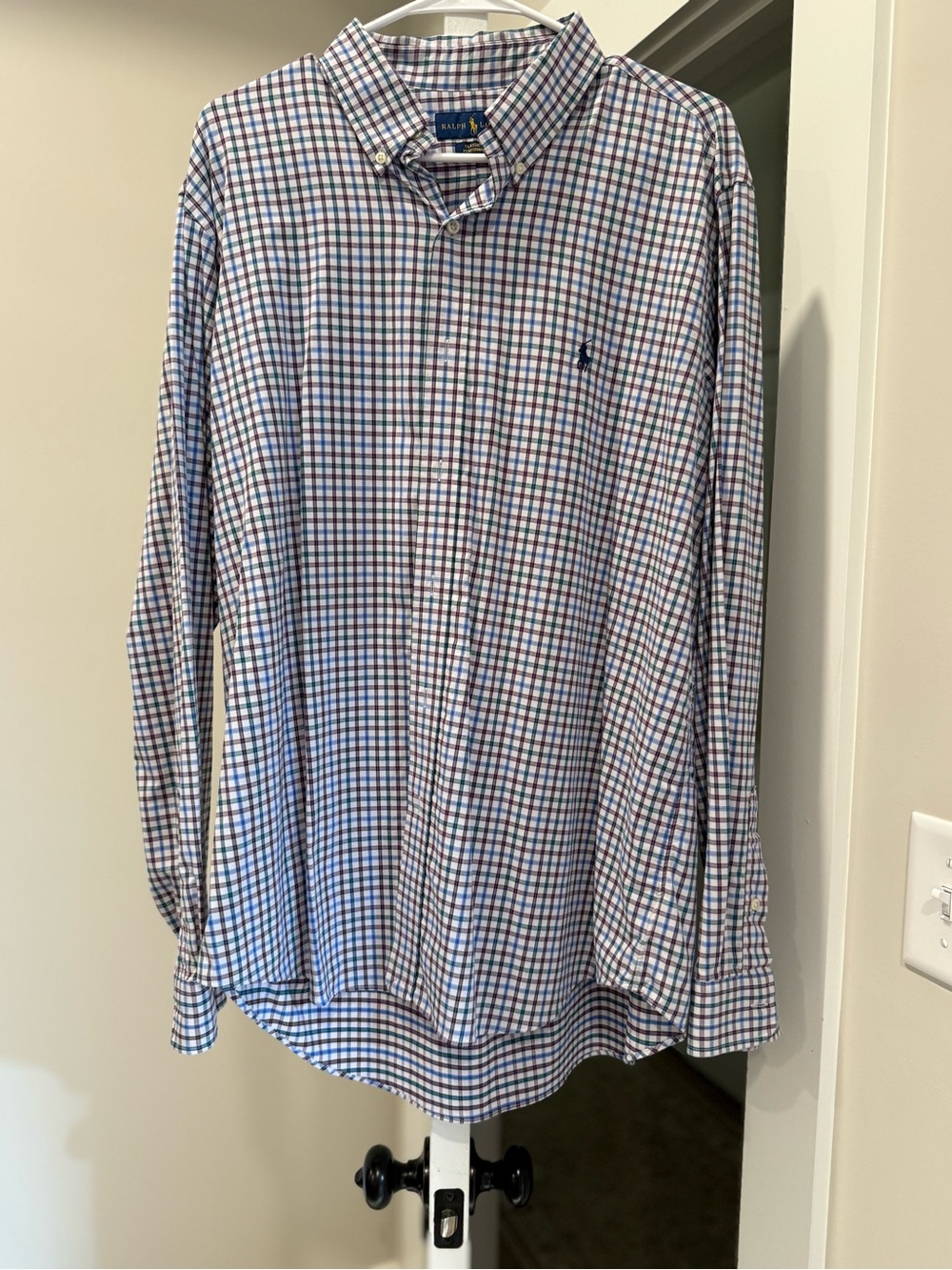 Ralph Lauren Men’s Blue, Red & White Check Button-Down Shirt